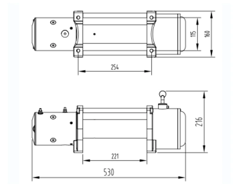 Electric Winch Wire Rope Winch with 13000lbs Pulling Capacity