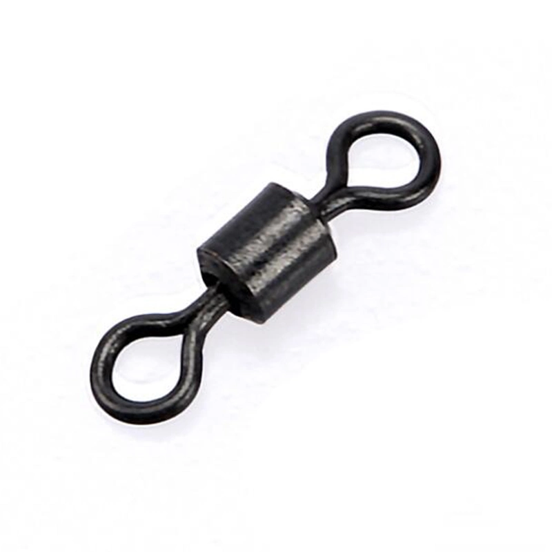 Fishing Tackle Matt Black Carp Fishing Swivel Long Body Quick Change Swivel with Ring